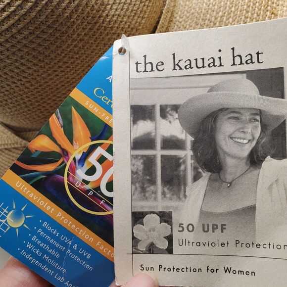 Sunday Afternoons Womens Kauai Hat 50 UPF Medium Packable Braided Cotton Paper - Picture 8 of 8